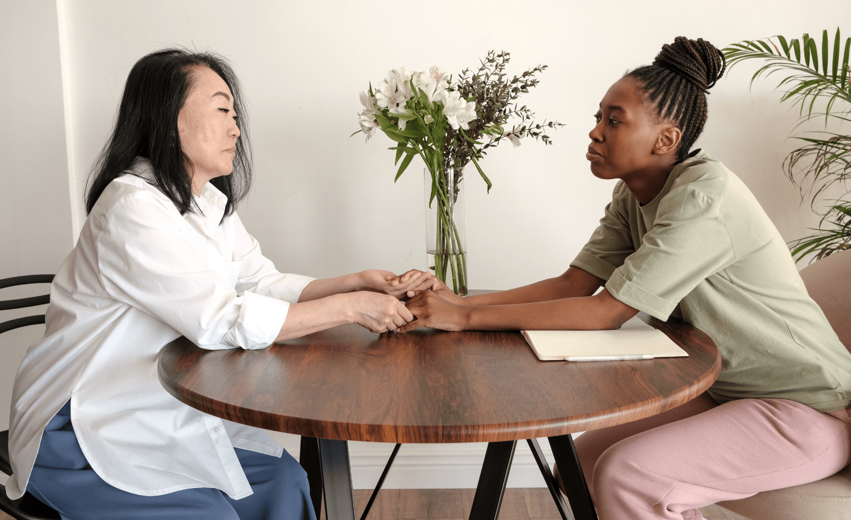 a patient and a therapist engaging in IFS therapy