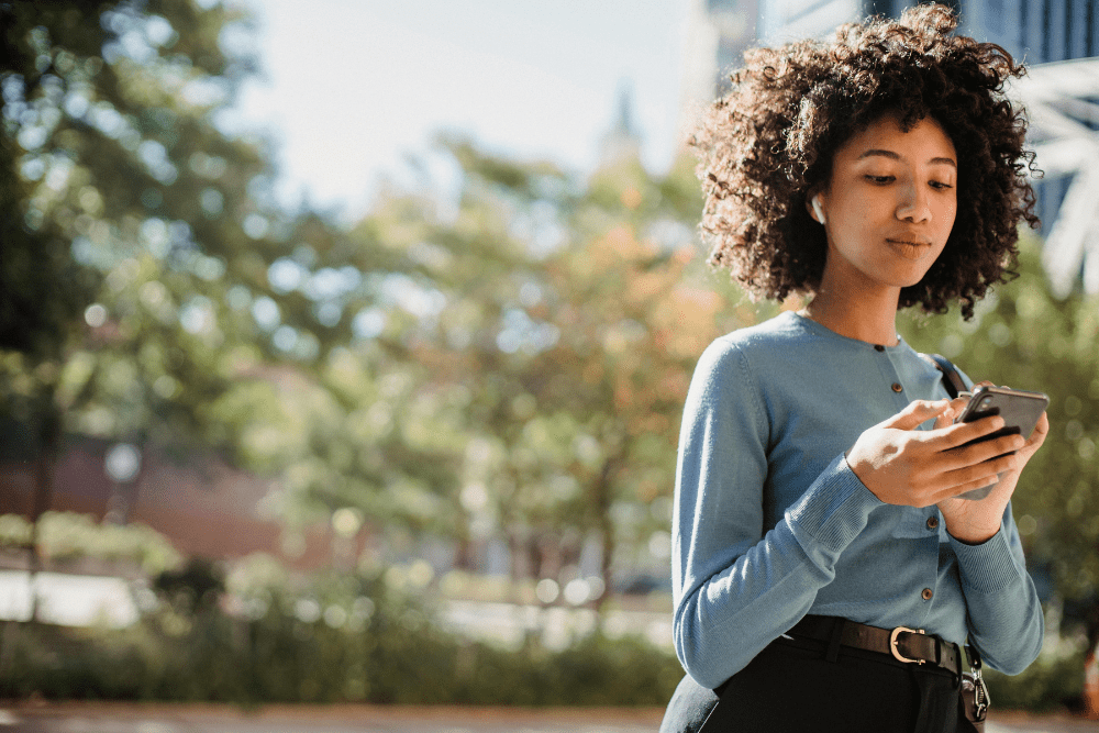Woman searching for Digital Detox Tips
