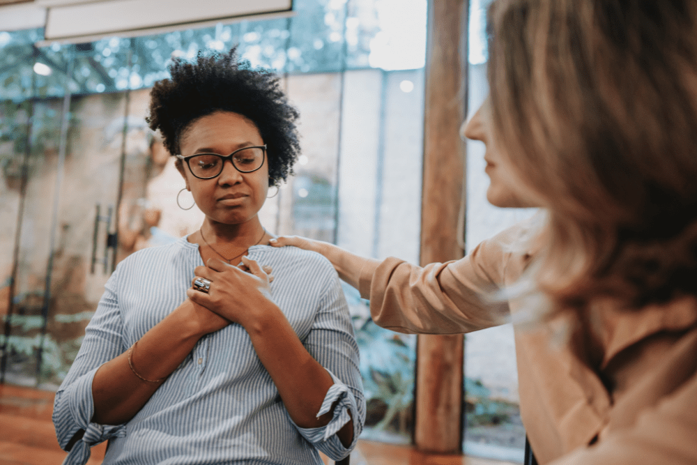 woman in therapy for Emotional labor in relationships