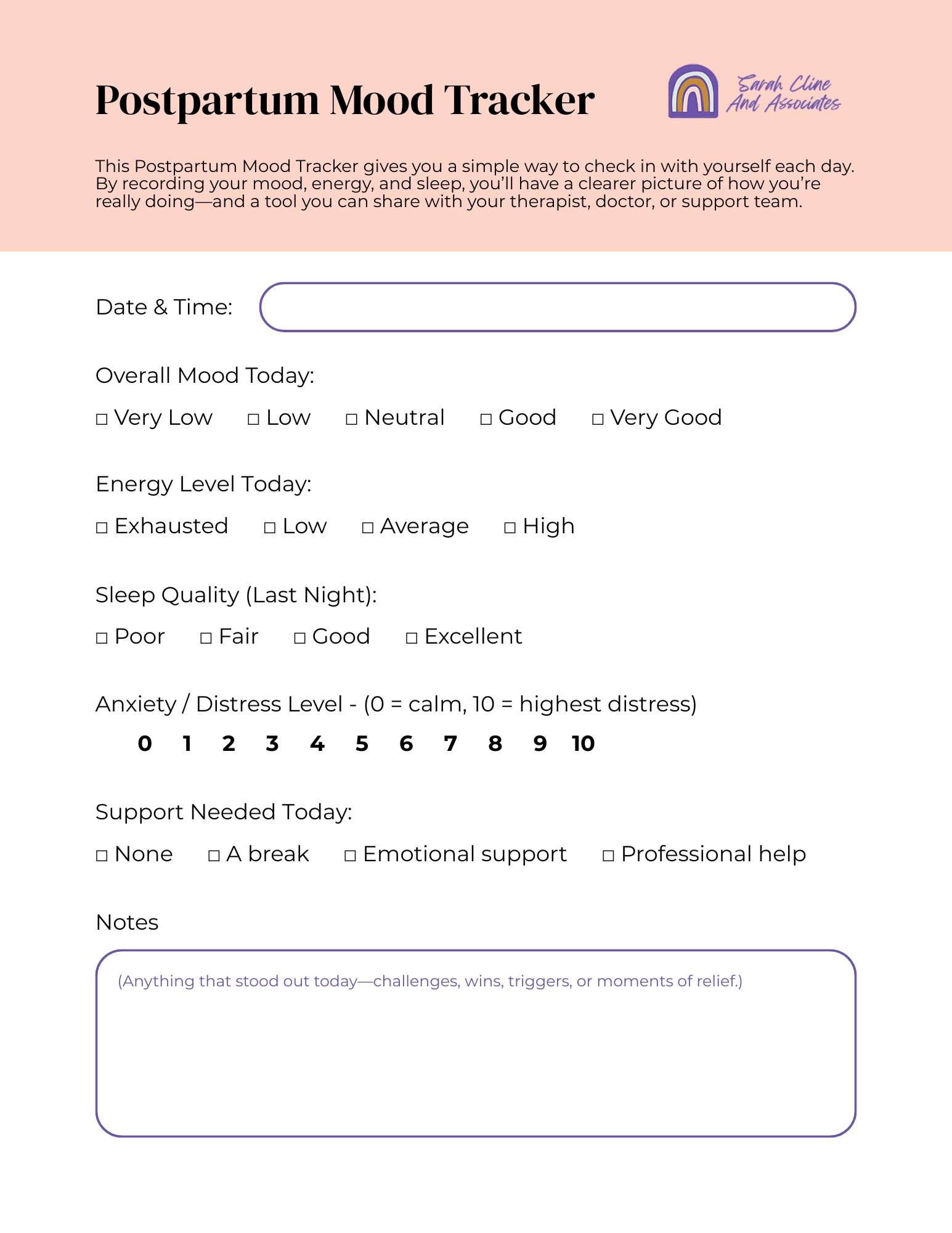 Postpartum Mood Tracker